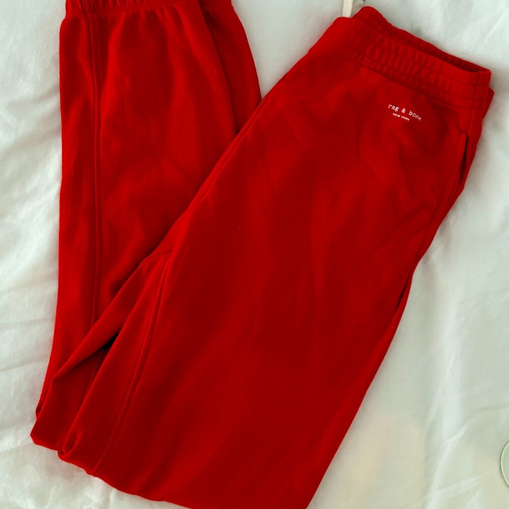 Rag & Bone Red City Terry cotton sweatpants, Women's M, unisex